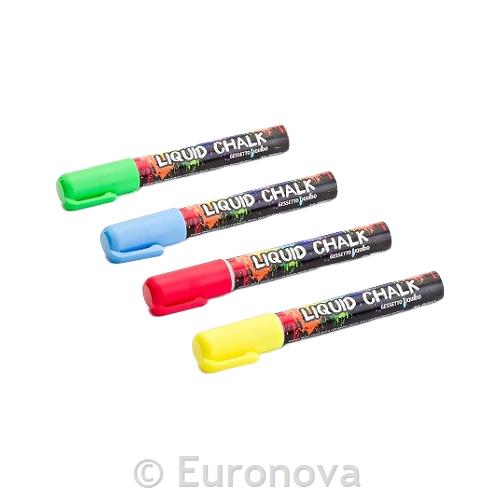 Marker tekuća kreda / 4 boje / 6mm