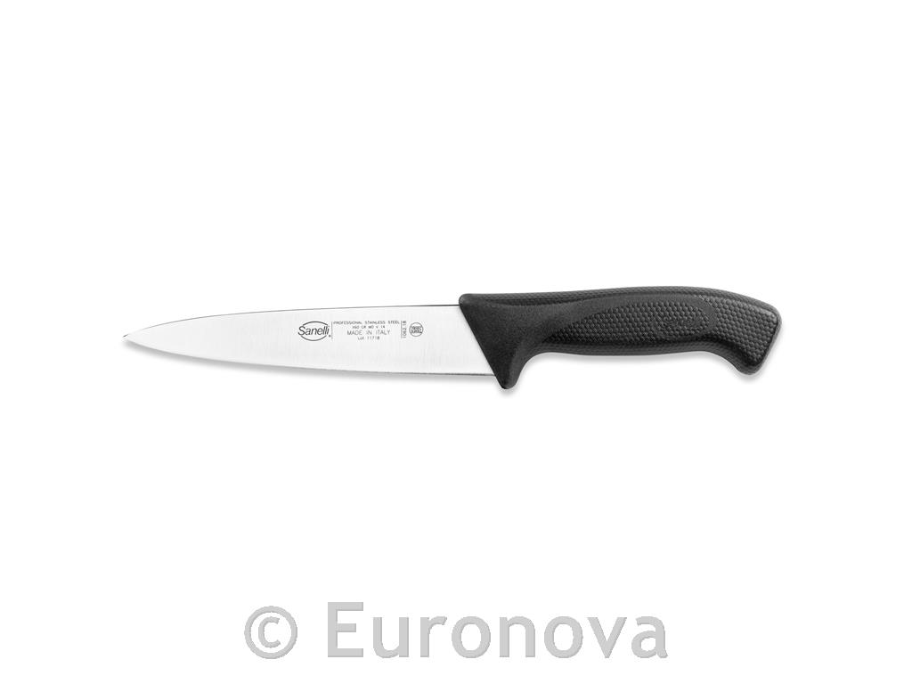 Mesarski ubodni nož / 18cm / crni / Skin